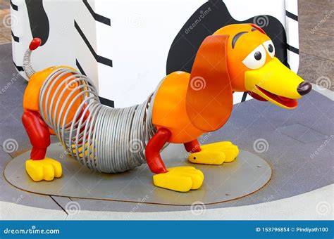 Toy Story Pet Dog Character Slinky On Display In Hong Kong Editorial