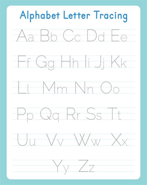 Trace The Alphabet Printable Worksheet Etsy