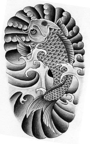 Traditional Black And White Koi Fish Tattoo Design Tattooimages Biz