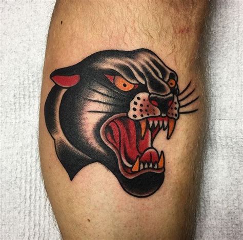 Traditional Panther Tattoo Done By Jacob Cross Sunsettattoonz Www