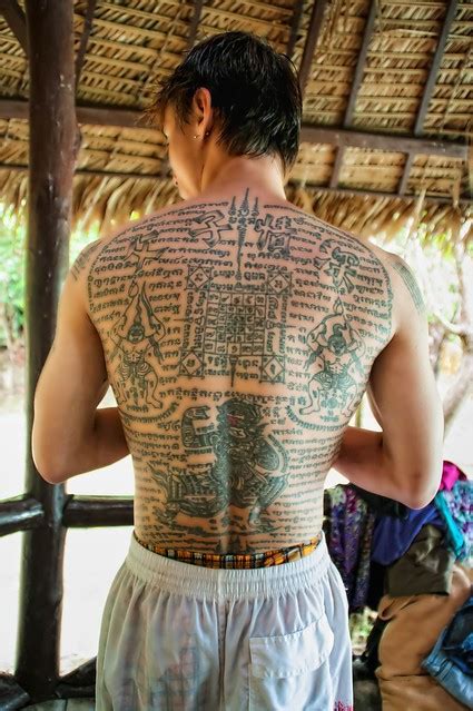 Traditional Thai Tattoo On A Muay Thai Fighter Sak Yant Ink Muay