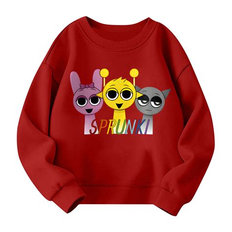 Trdsipl Kids S Prunki Sweatshirts Comfy Sprunkis Game Graphic Pullover Sweatshirt Youth Novelty