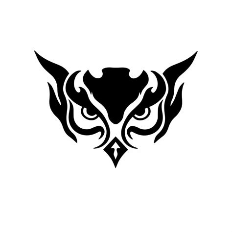 Tribal Owl Logo Tattoo Design Stencil Vector Illustration Stock