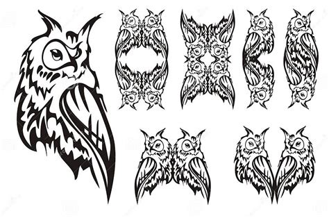 Tribal Owl Tattoo Design Stock Vector Image 55684232