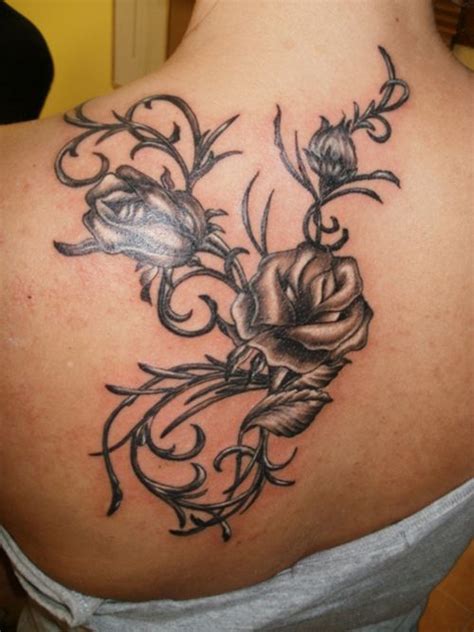 Tribal Rose Tattoos Design For Women On Upper Back Http Heledis Com