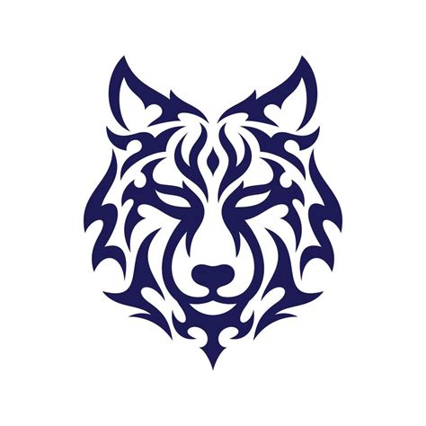 Tribal Wolf Head Logo Tattoo Design Animal Stencil Vector Illustration 19015724 Vector Art At