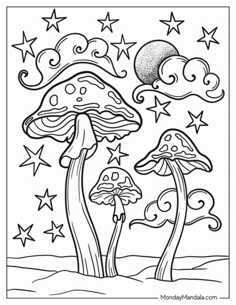 Trippy Shroom Coloring Pages At Getcolorings Com Free Printable