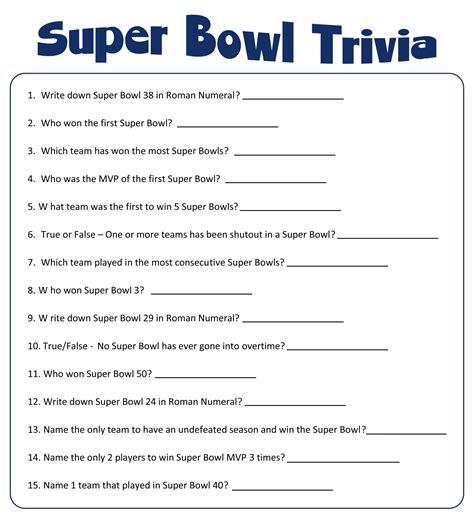 Free Printable Trivia Worksheets for All Ages