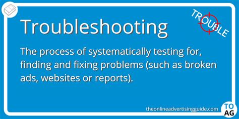 Troubleshooting Definition The Online Advertising Guide