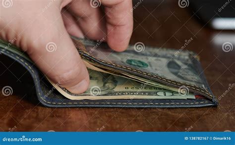 Twenty Dollar Bill In Wallet Stock Image Image Of Banknote Brown