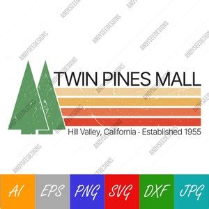 Twin Pines Mall Back To The Future Vector Digital Download Svg Ai Eps