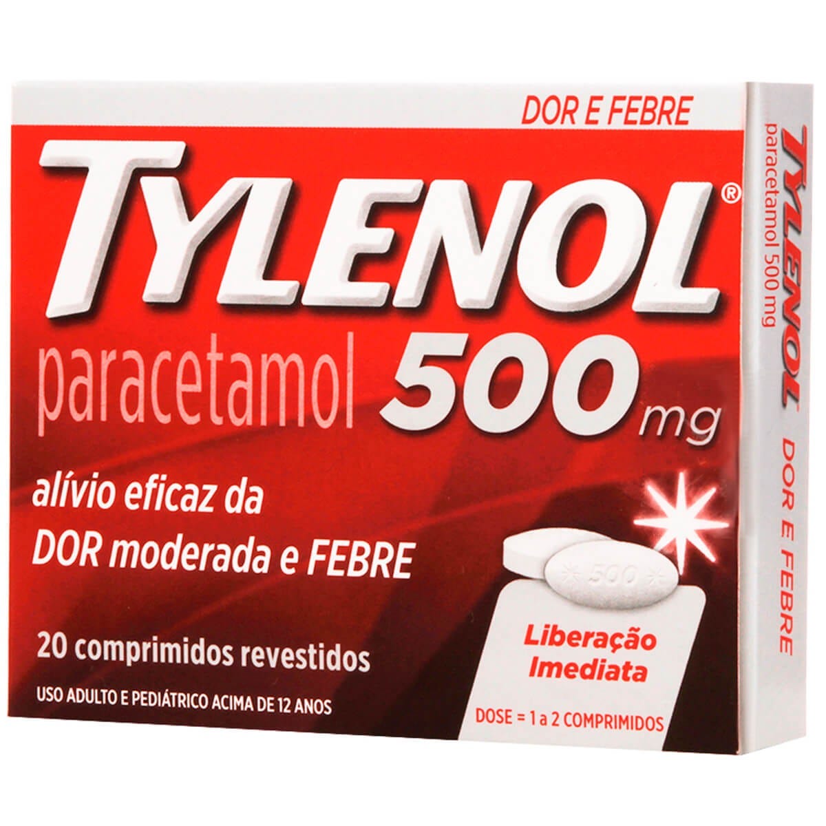 Tylenol 500Mg Caixa 20 Comprimidos Revestidos Farma Conde