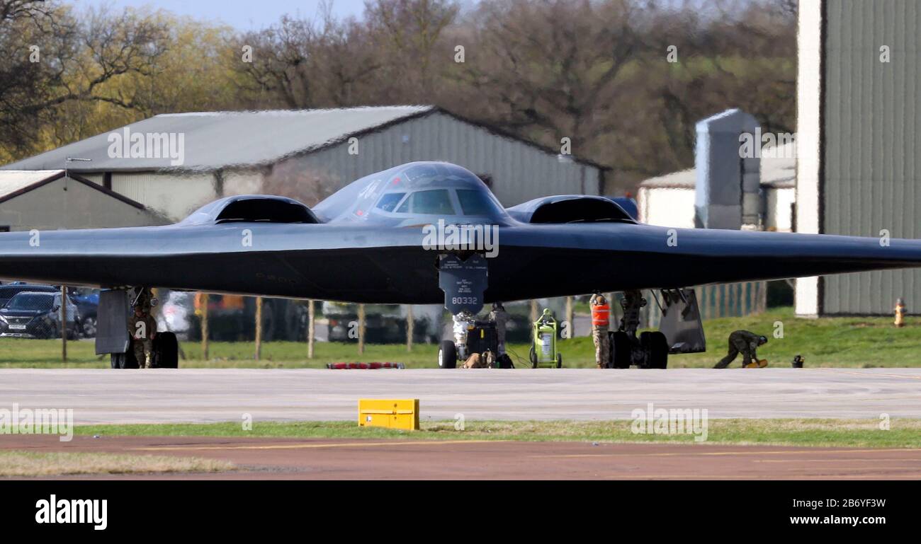 U S Air Force B 2 Spirit Stealth Bomber Sitting On The Flight Line At