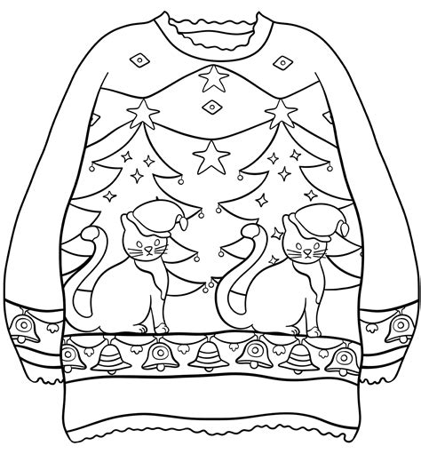 Ugly Christmas Sweater Coloring Pages 20 Free Printables For Kids