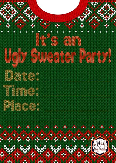 Ugly Sweater Party Printables Mandy S Party Printables