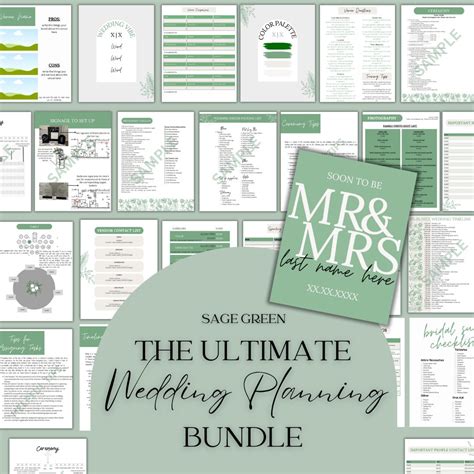 Ultimate Wedding Planning Binder Template Customizable Canva Template Printable Wedding Planner Day Of Binder Sagegreen Planner Checklist Etsy