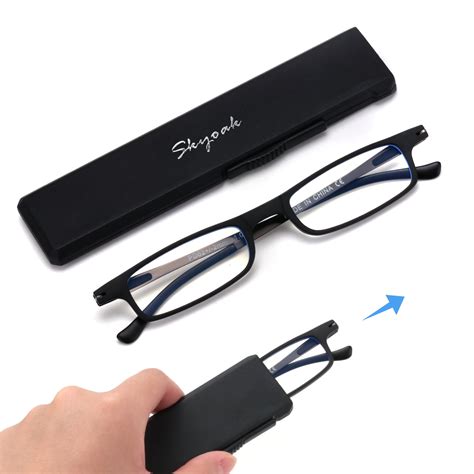 Ultra Thin Folding Reading Glasses Men Portable Men Anti Blue Light Fashion Hyperopia Eyeglasses