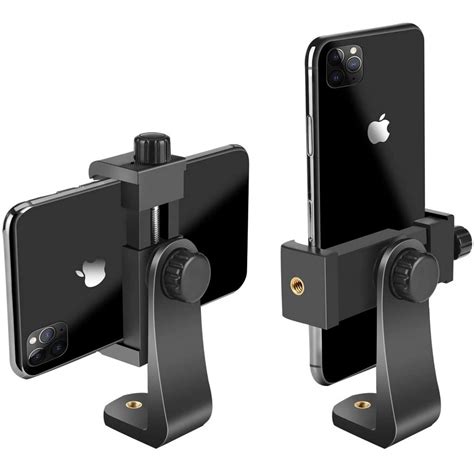 Universal Cell Phone Holder Vertical And Horizontal Tripod Mount Adapter Rotatable Bracket With