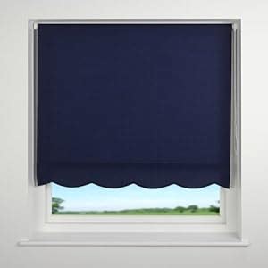 Universal Scalloped Edge Roller Blind Navy Blue W180 X D160cm Amazon