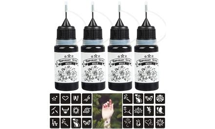 Up To 28% Off On 4 Pack Temporary Tattoo Ink, ... | Groupon Goods