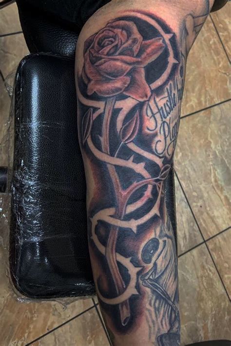 Update More Than 70 Rose And Thorns Tattoo Sleeve Super Hot In Coedo