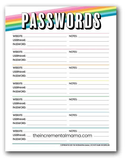 Update Your Passwords A Free Password Printable