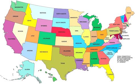 Us State Map Labeled