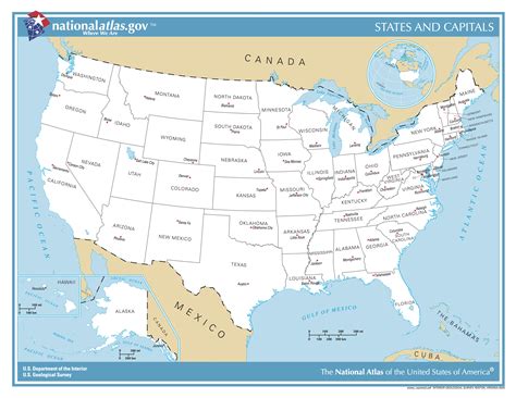 Printable USA Map with Capitals for Easy Reference