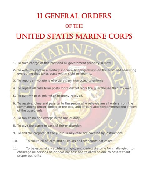 Usmc Duty Order