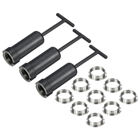 Uxcell G9 Light Socket Rings 12Pcs Lamp Shade Holder Ring Replacement M20 With 3Pcs Removal Tool