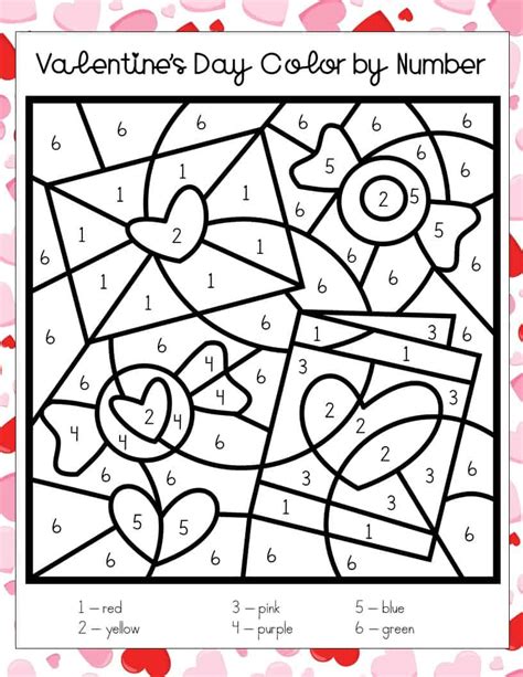 Valentine S Day Color By Number Printables Views From A Step Stool