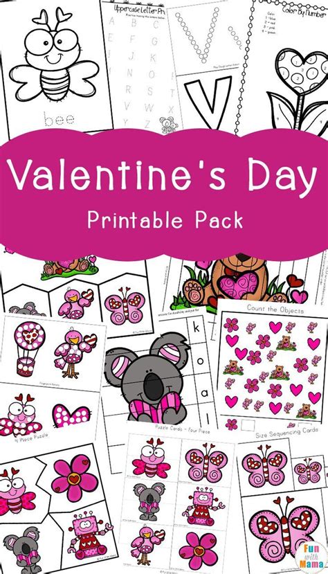 Valentine S Day Printables Pack Kindergarten Valentines Preschool