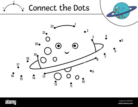 Vector Space Dot To Dot And Color Activity With Cute Planet Astronomy Connect The Dots Game For Children Funny Math Coloring Page For Kids With Kawa Stock Vector Image Art Alamy