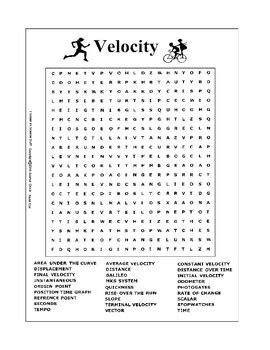 Velocity Word Search Speed Distance Over Time Tpt