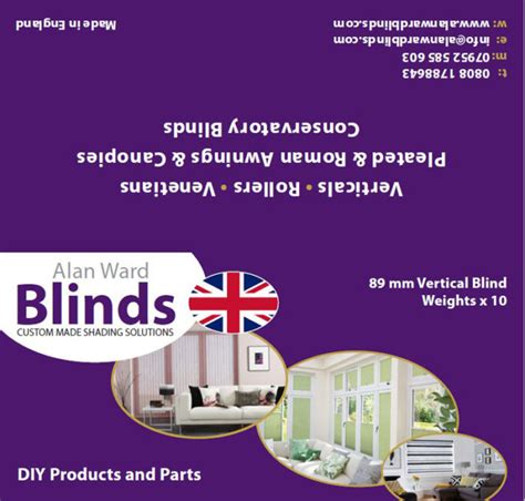 Vertical Blind Bottom Weights 89Mm 10 Per Pack Alan Ward Blinds