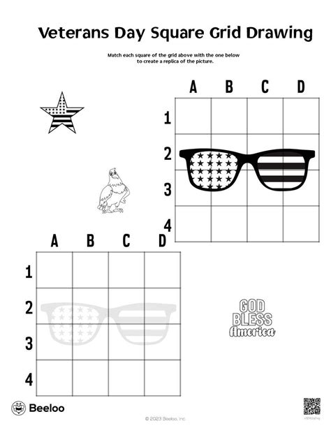 Veterans Day Grid Drawing Beeloo Printable Crafts And Activities For Kids