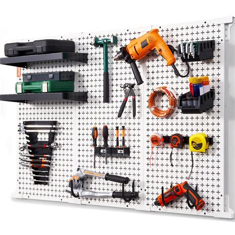 Vevor Pegboard Wall Organizer 48 X 32 495Lbs Loading Garage Metal