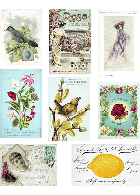 Victorian Free Printable Collage Ephemera Sheets The Art Scavenger