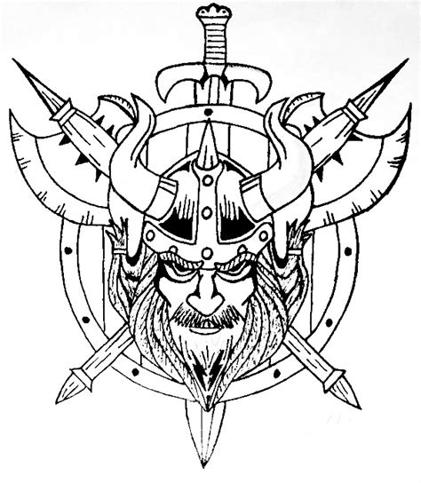 Viking Tattoo Flash With Axes Swords And Shields Tattoo Flash