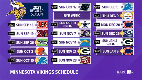 Vikings 2023 Schedule Printable Free Download