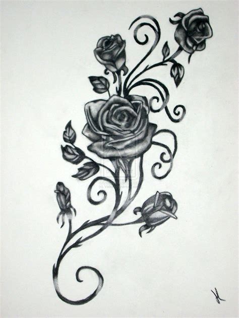 Vine And Roses By Vaikin Deviantart Com On Deviantart Vine Tattoos Rose Vine Tattoos Black