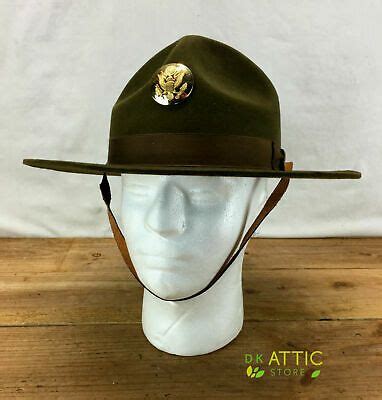 Vintage Us Army Drill Sargent Instructors Campaign Hat 7 1 4 W Chin