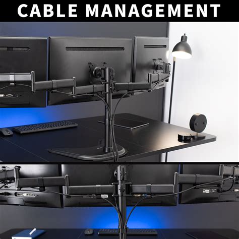 Vivo Triple Monitor Mount Adjustable Desk Free Stand For 3 Lcd Screens