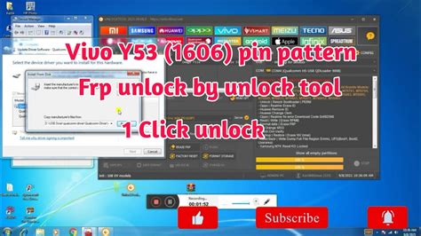 Vivo Y53 1606 Pin Pattern Frp Unlock By Unlock Tool 2021 Youtube