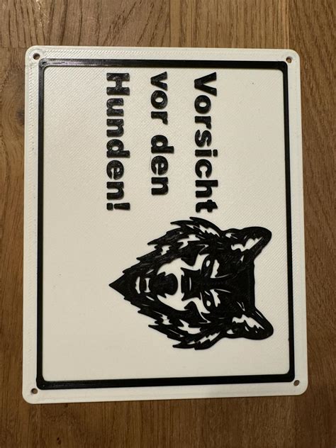 Vorsicht Hunde Schild By Roni Download Free Stl Model Printables Com