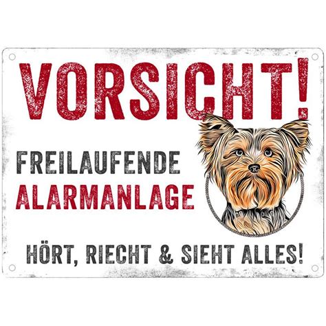 Vorsicht Yorkshire Terrier Schild Sticker Hinweisschild Warnschild