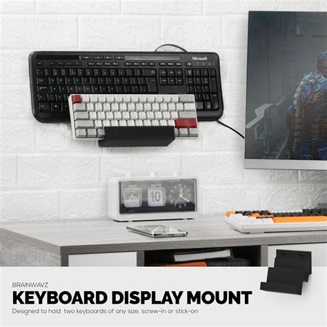 Wall Mounted Dual Keyboard Organizer Suitable For Small Gaming Keyboards And Large Full Size