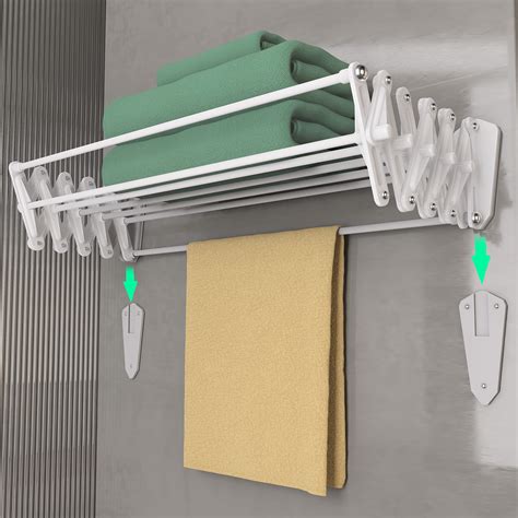 Wall Mounted Outdoor Clothes Drying Rack Retractable Laundry Hanging