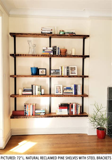 Wall Mounted Shelving Unit 4 Shelf Modern Wall Shelving Etsy Wall