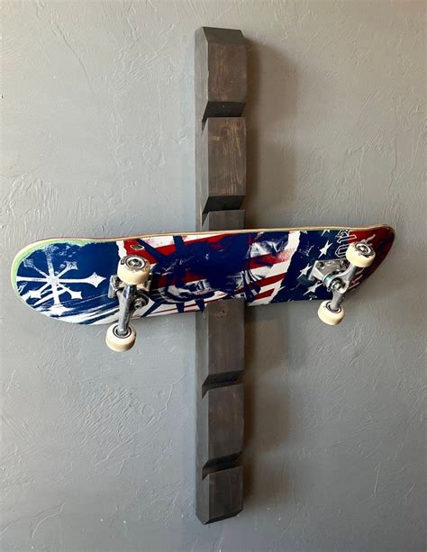 Wall Mounted Skateboard Or Snowboard Holder Organizer Rack Etsy